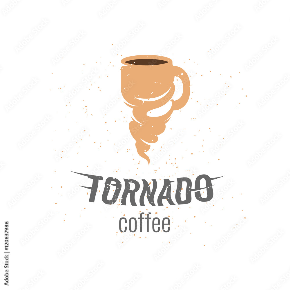 Tornado Coffee Logo Template. Cup Logo. Stock Vector | Adobe Stock