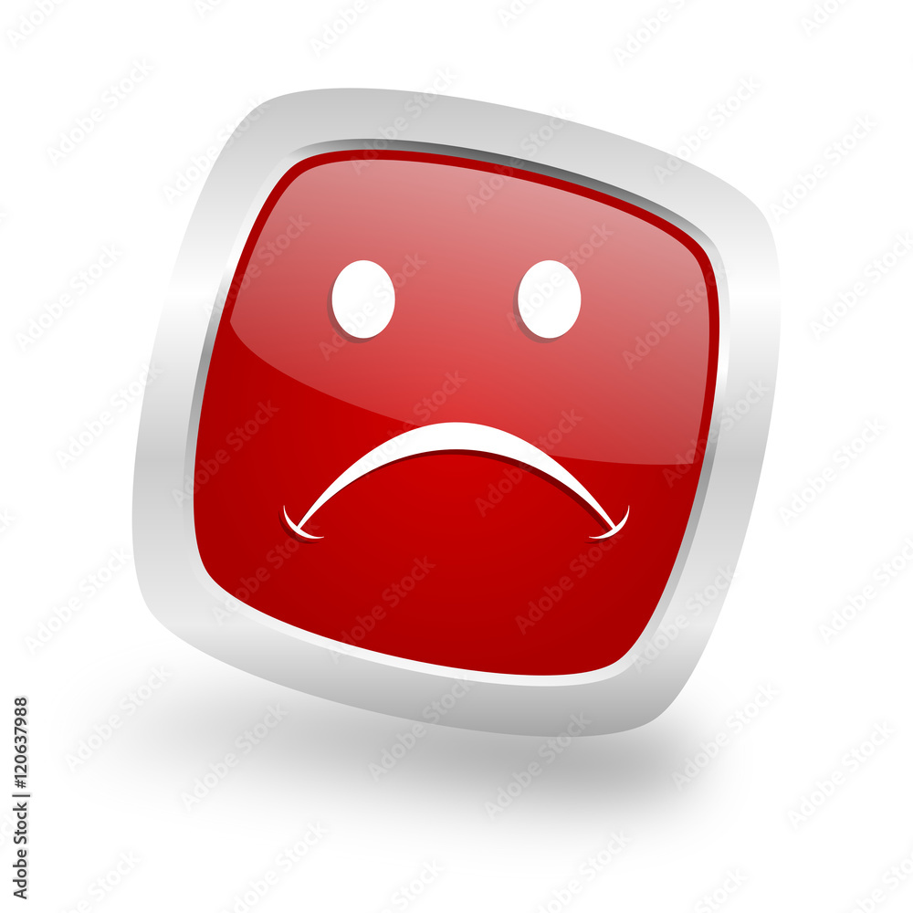 cry square red glossy chrome silver metallic web icon cry square red glossy chrome silver metallic web icon