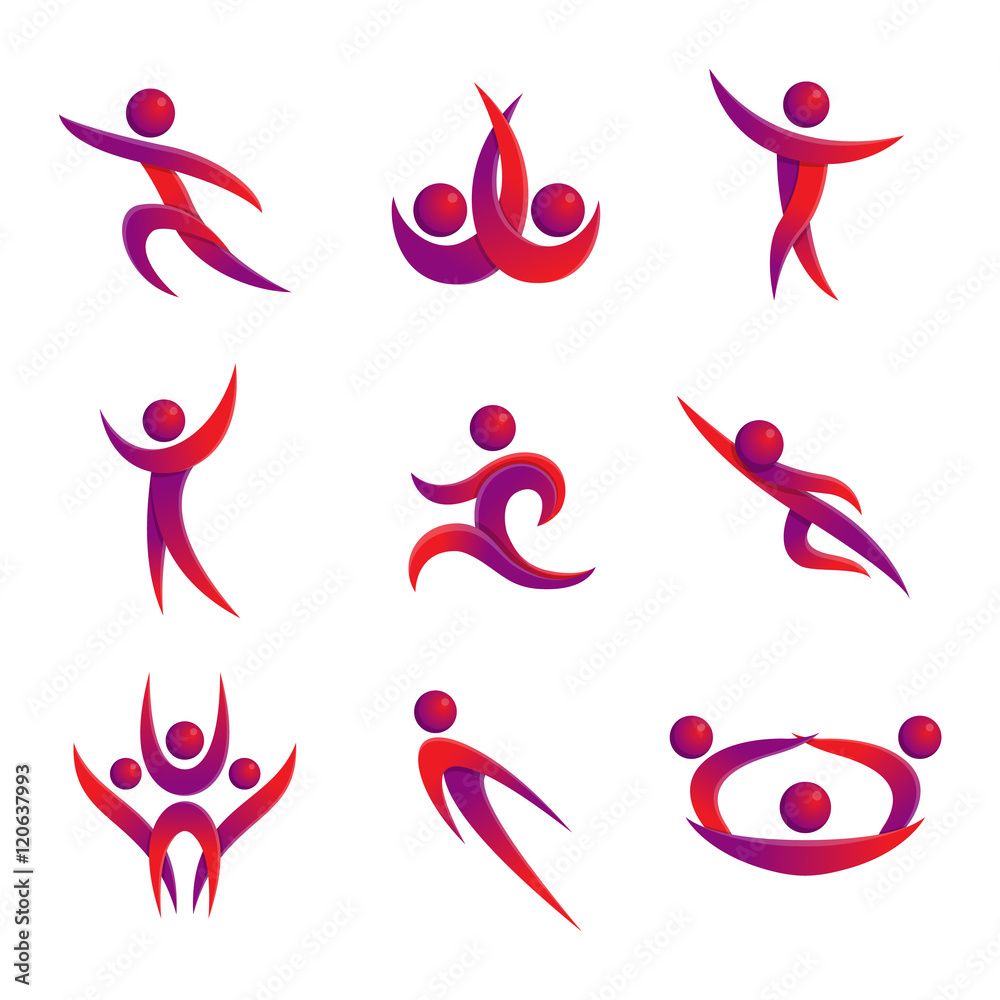 Abstract people silhouette icon