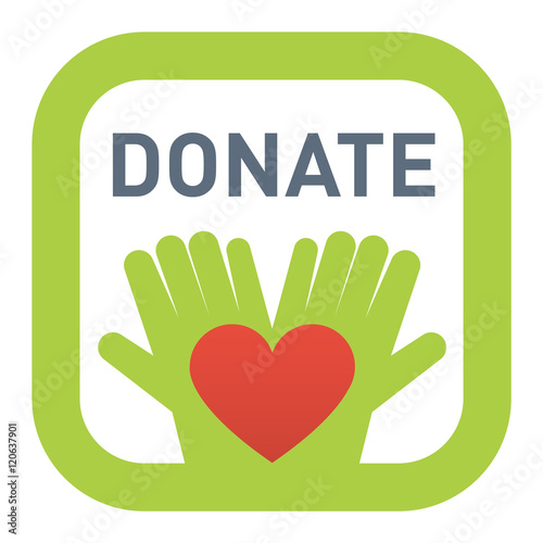 Donate button vector icon