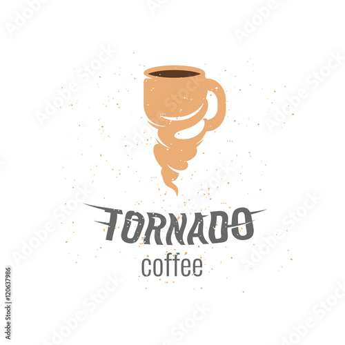 Tornado coffee logo template. Cup logo.
