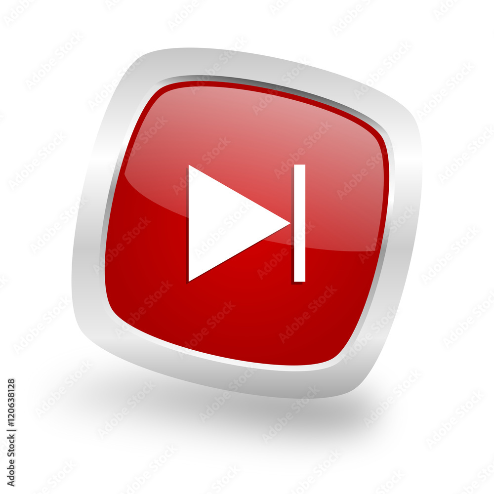 next square red glossy chrome silver metallic web icon next square red glossy chrome silver metallic web icon