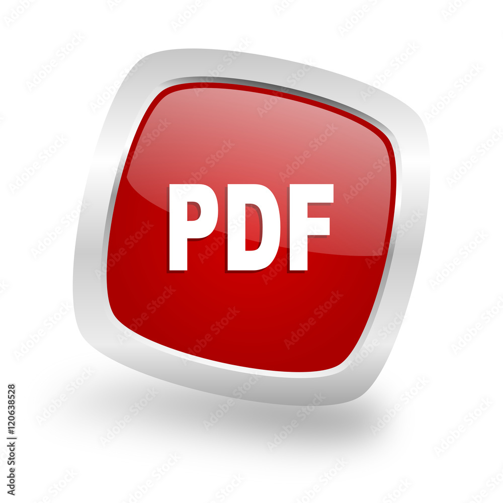 pdf square red glossy chrome silver metallic web icon pdf square red glossy chrome silver metallic web icon