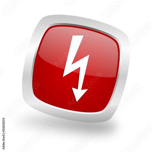 Free Download bolt square red glossy chrome silver metallic web icon - GFXLoad