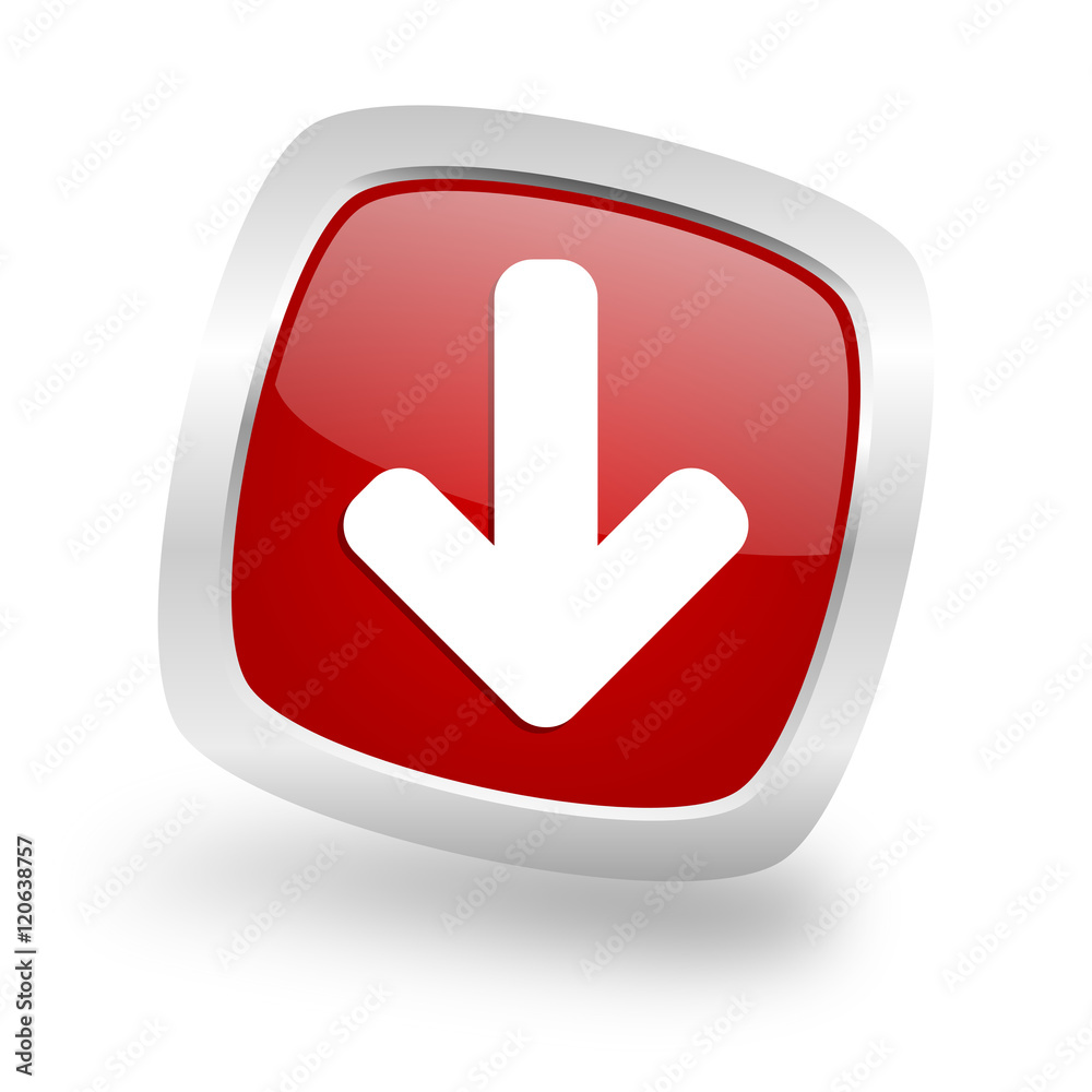 download arrow square red glossy chrome silver metallic web icon download arrow square red glossy chrome silver metallic web icon