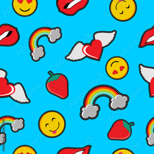 Cute seamless background with cartoon art