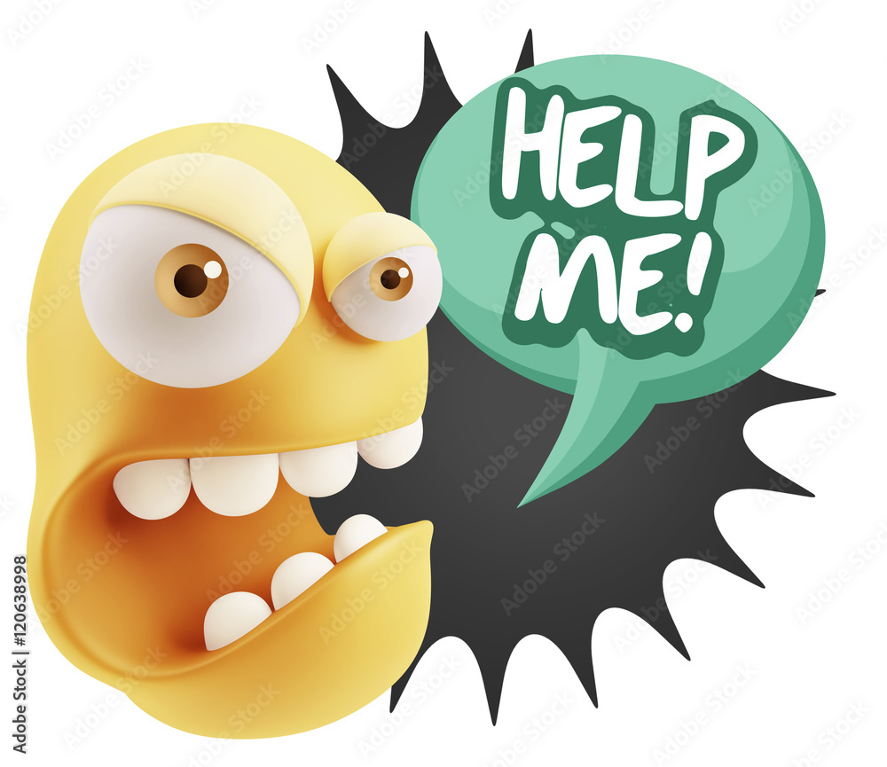 3d Rendering Angry Character Emoji saying Help me with Colorful 3d Rendering Angry Character Emoji saying Help me with Colorful