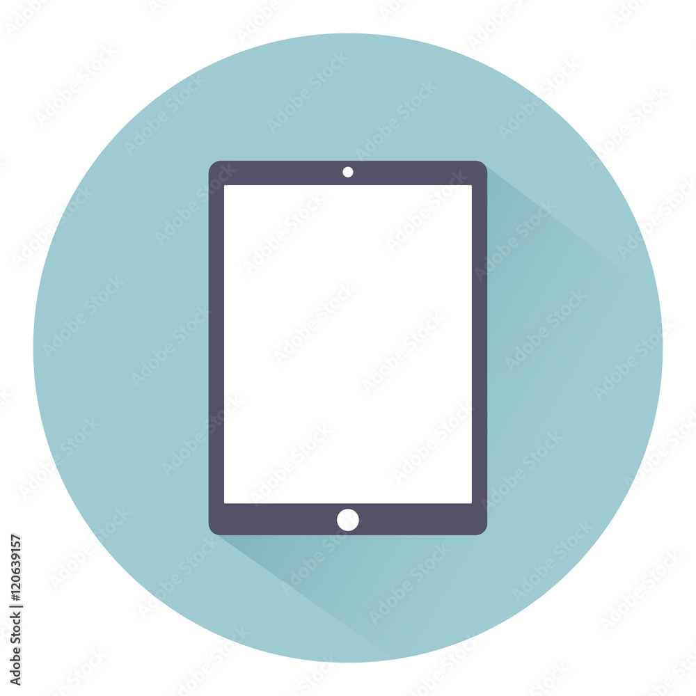 Tablet icon flat style ,isolated on background with shadow, vector illustration for web design Tablet icon flat style ,isolated on background with shadow, vector illustration for web design