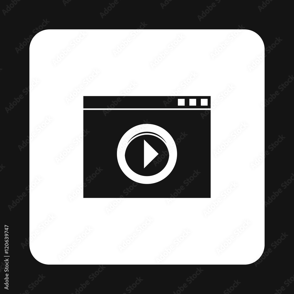 Video movie media player icon in simple style on a white background vector illustration Video movie media player icon in simple style on a white background vector illustration