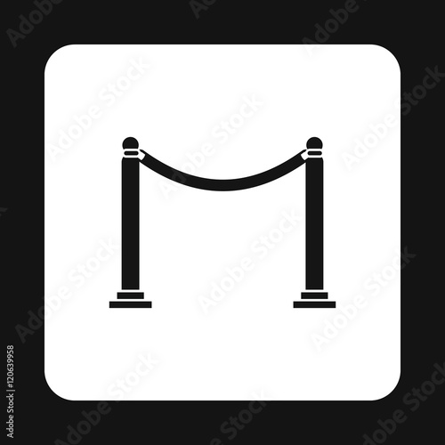 Barrier rope icon in simple style on a white background vector illustration