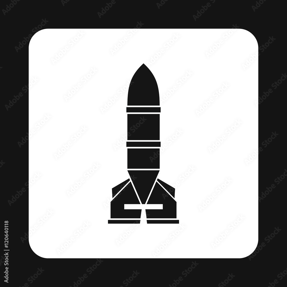Rocket bomb icon in simple style on a white background vector illustration Rocket bomb icon in simple style on a white background vector illustration