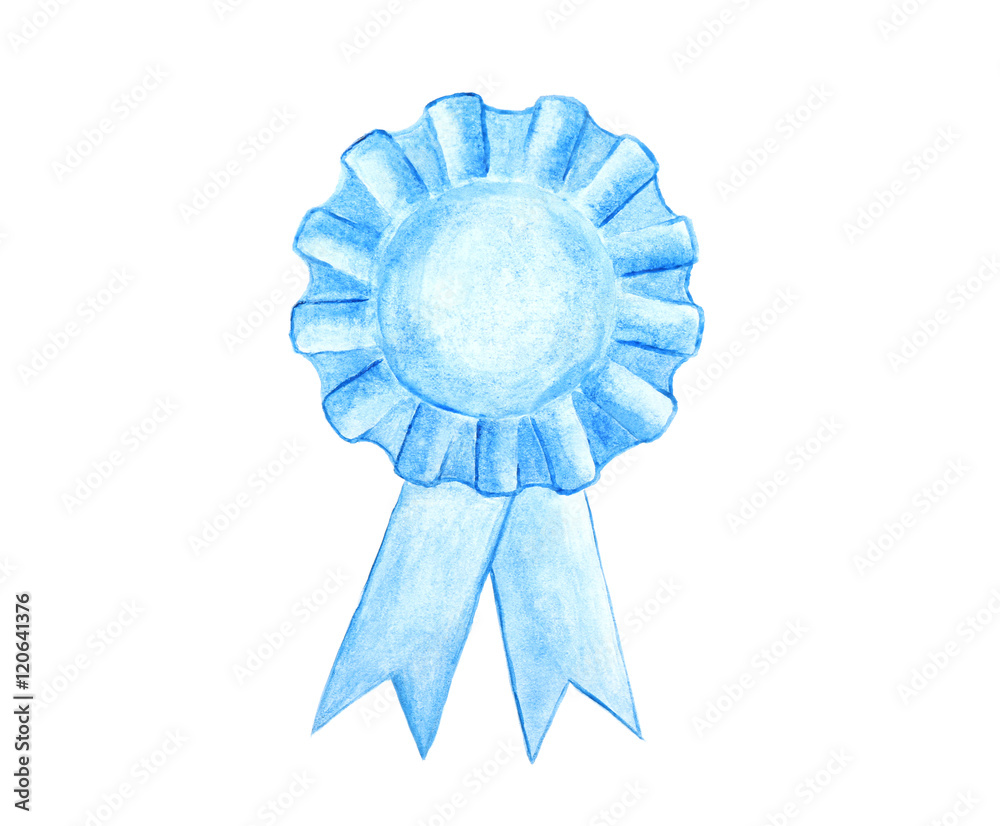 Fototapeta premium Hand painted ribbon, isolated on white