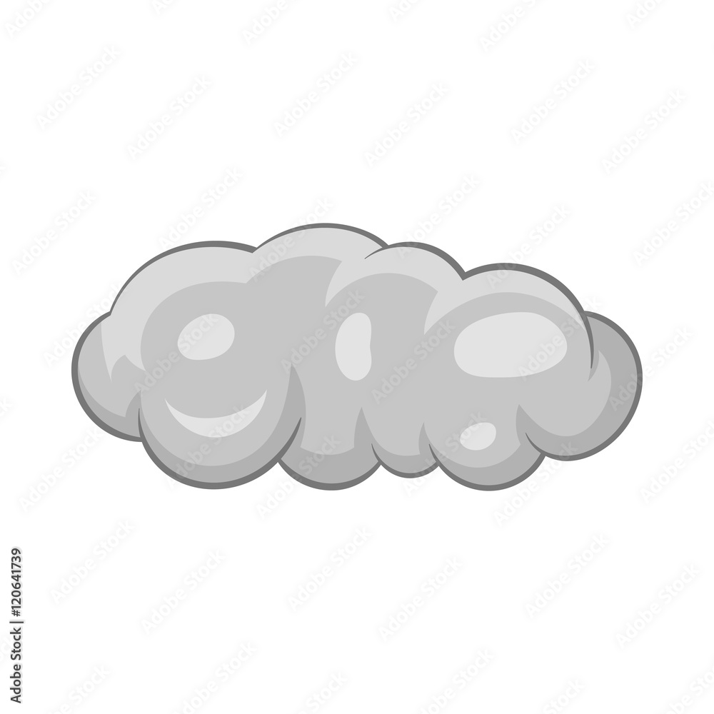 Cloud icon in black monochrome style isolated on white background. Sky symbol vector illustration Cloud icon in black monochrome style isolated on white background. Sky symbol vector illustration