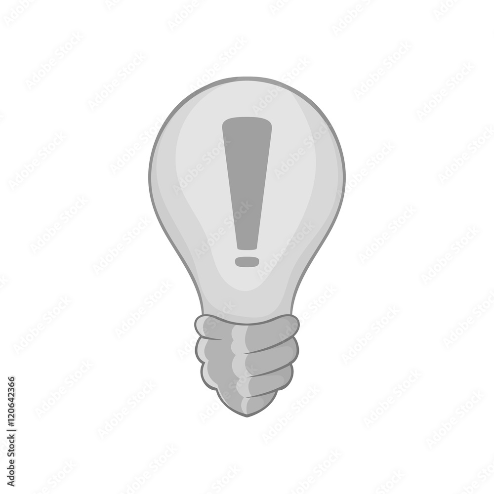 Light bulb idea icon in black monochrome style isolated on white background. Lighting symbol vector illustration Light bulb idea icon in black monochrome style isolated on white background. Lighting symbol vector illustration