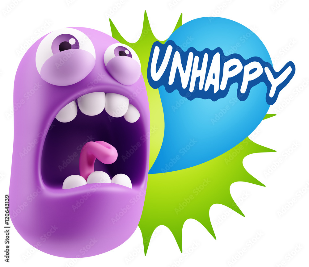 3d Rendering Angry Character Emoji saying Unhappy with Colorful 3d Rendering Angry Character Emoji saying Unhappy with Colorful