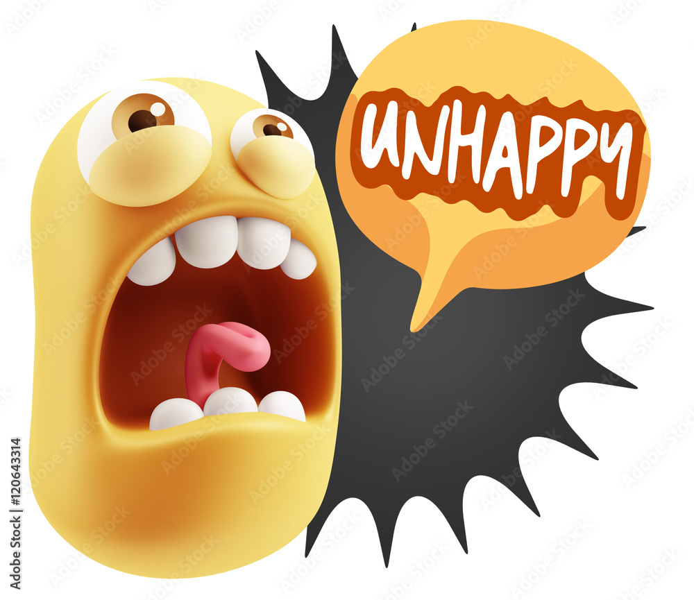3d Rendering Angry Character Emoji saying Unhappy with Colorful 3d Rendering Angry Character Emoji saying Unhappy with Colorful