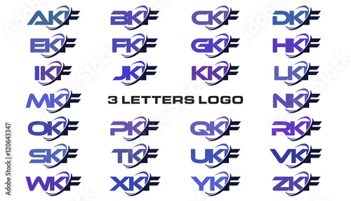 3 letters modern generic swoosh logo AKF, BKF, CKF, DKF, EKF, FKF, GKF, HKF, IKF, JKF, KKF, LKF, MKF, NKF, OKF, PKF, QKF, RKF, SKF, TKF, UKF, VKF, WKF, XKF, YKF, ZKF