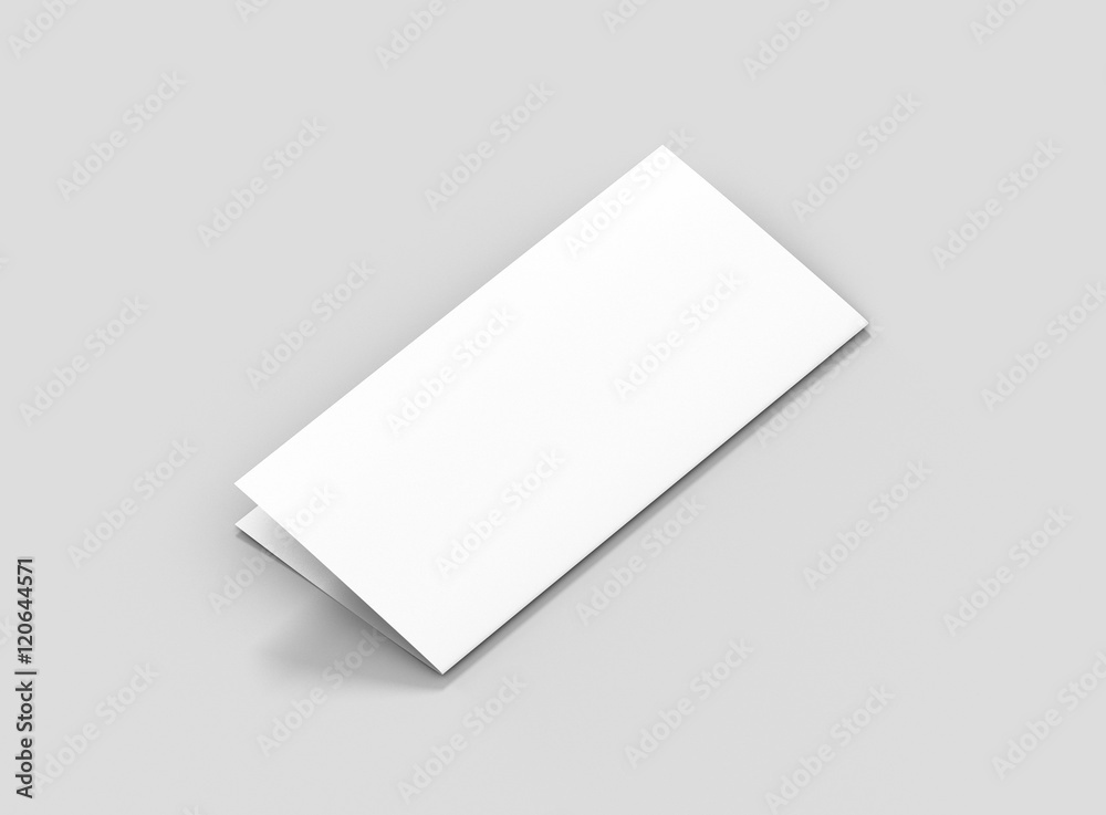 Photorealistic DL Bifold Brochure Mockup, closed backside, on light grey background. 3D illustration. High Resolution Texture. Mockup template ready for your design. Photorealistic DL Bifold Brochure Mockup, closed backside, on light grey background. 3D illustration. High Resolution Texture. Mockup template ready for your design.