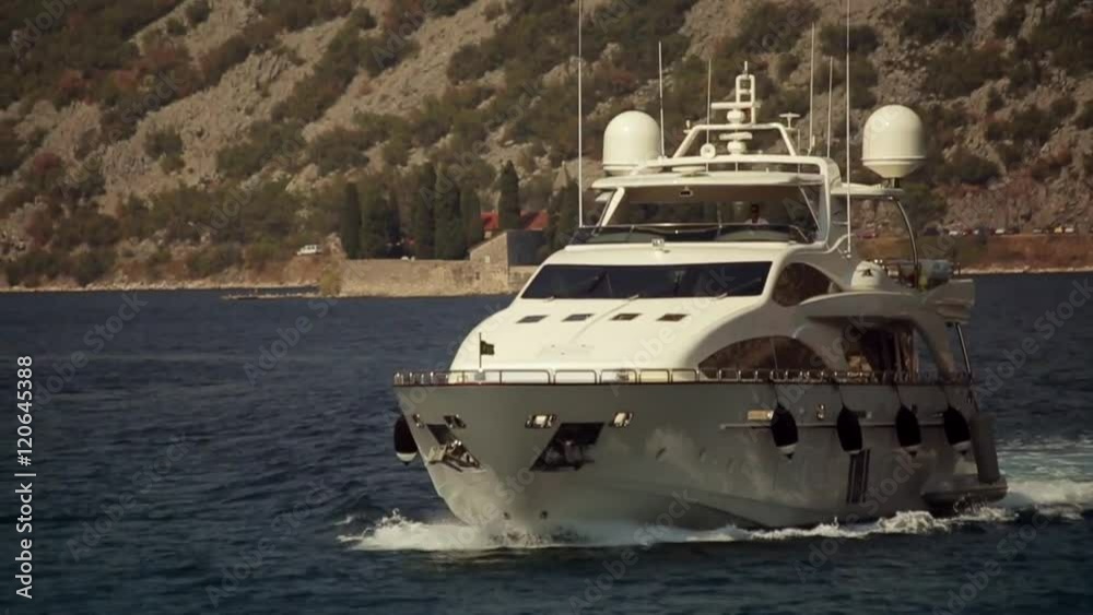 Yacht in the Boka bay, Montenegro, September 3 2016 Yacht in the Boka bay, Montenegro, September 3 2016