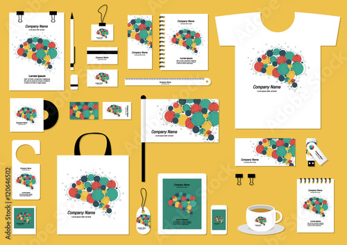 Corporate flat identity mock-up template for your design