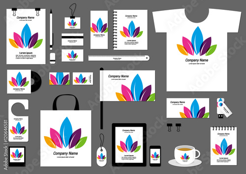 Corporate flat identity mock-up template for your design