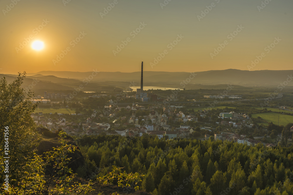 Trmice town in the evening