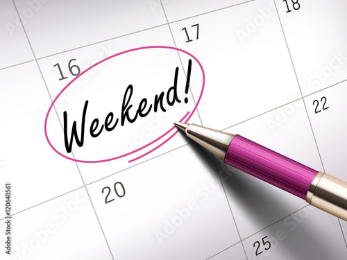 Weekend words circle marked