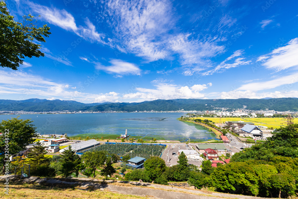 長野県　諏訪湖　全景