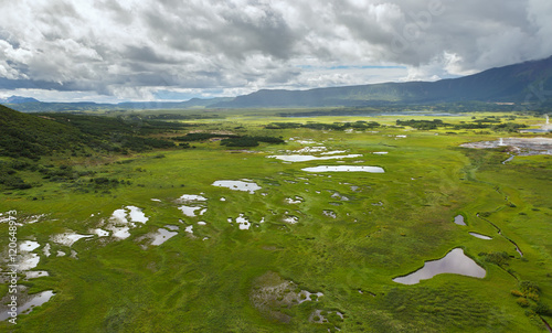 Uzon Caldera in Kronotsky Nature Reserve on Kamchatka Peninsula. photo