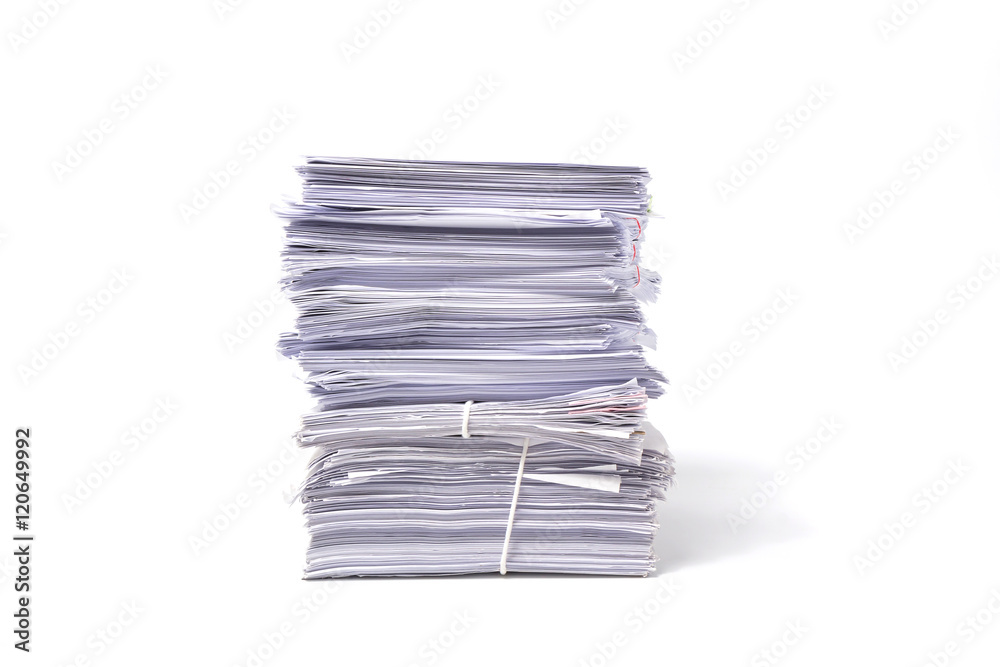 Stack of business papers isolated on white background Stack of business papers isolated on white background