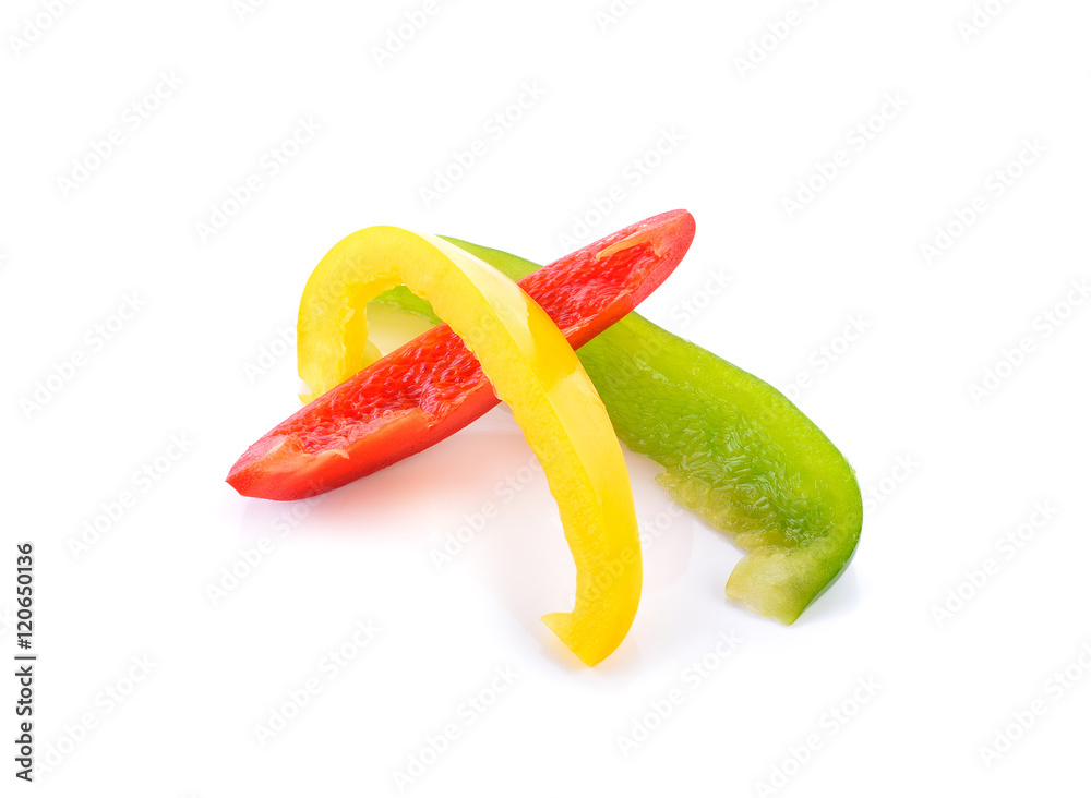 different views of bell peppers isolate on white background different views of bell peppers isolate on white background