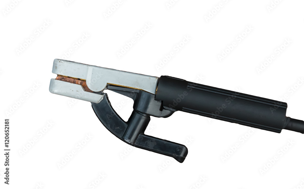 Welding electrode holder isolated on white background Welding electrode holder isolated on white background
