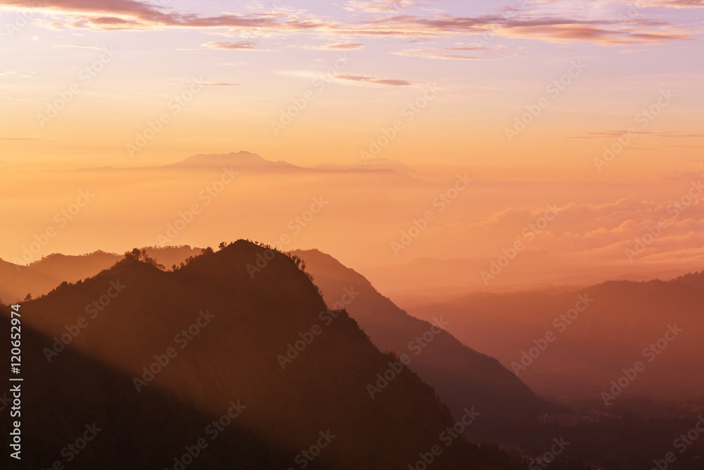 Mountains on sunset Mountains on sunset