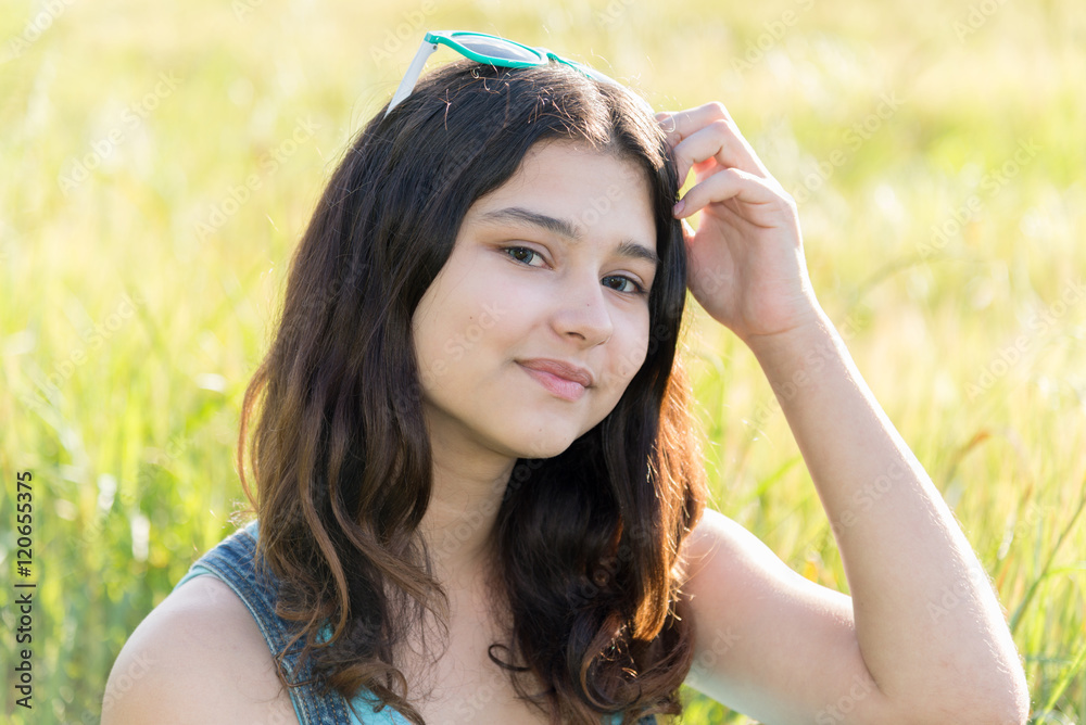 Portrait of teen girl outdoors in summer Portrait of teen girl outdoors in summer