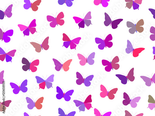 Butterfly seamless pattern. Seamless pattern of butterflies. Multicolored butterflies. Vector illustration.