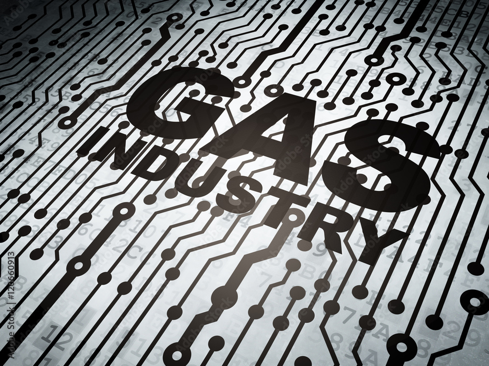 Manufacuring concept: circuit board with Gas Industry Manufacuring concept: circuit board with Gas Industry