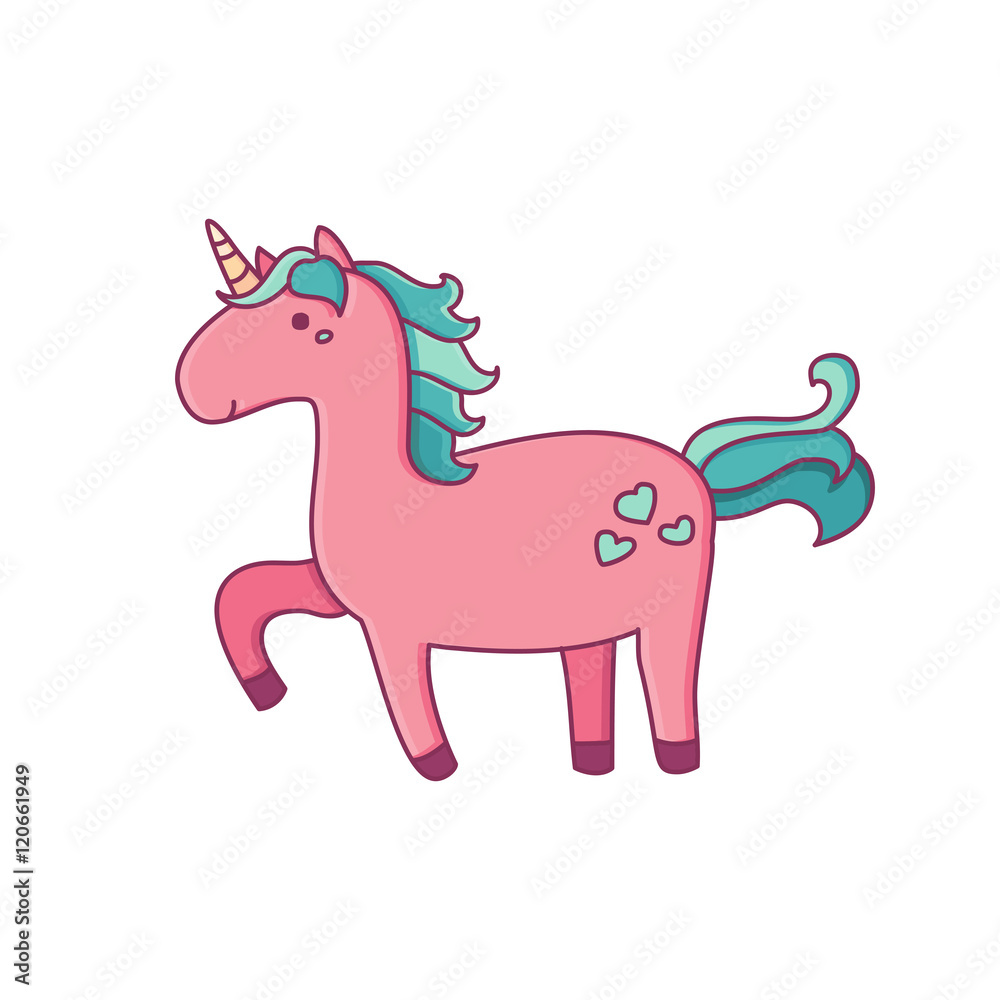 Fototapeta premium Vector illustration of magic unicorn.