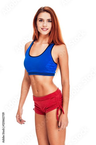 sporty beauty woman. smiling portrait