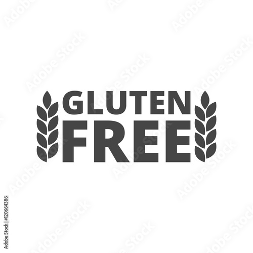 No gluten, free food label or sticker flat icon