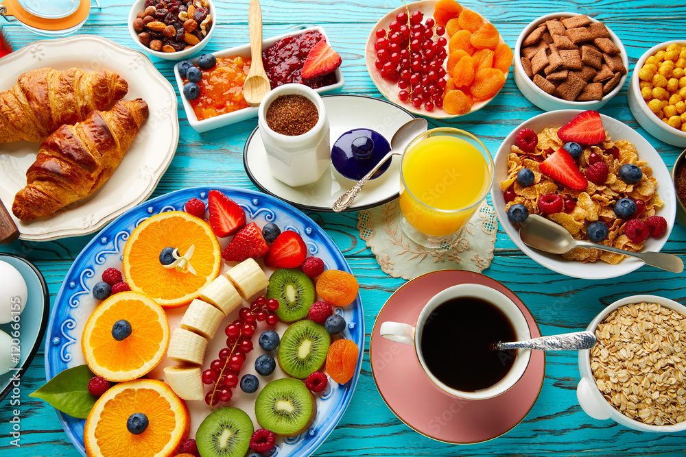 Breakfast buffet healthy continental coffee Breakfast buffet healthy continental coffee