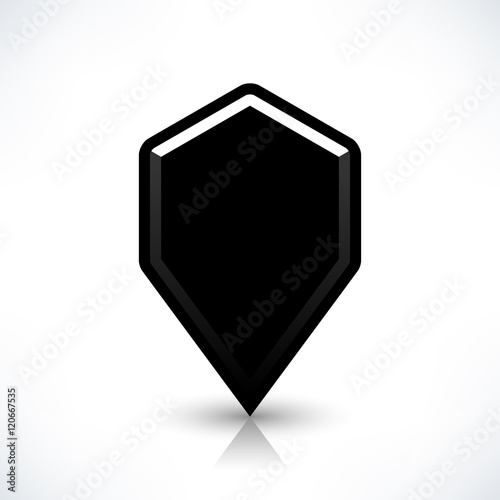 Blank map pin flat location icon hexagon sign