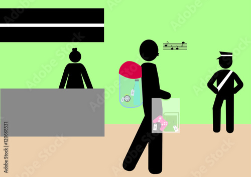 Ladendiebstahl mit Tasche und Rucksack