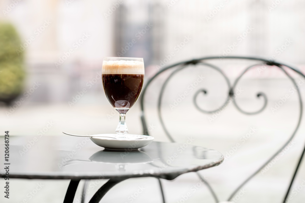 Bicerin traditional Italian coffee made of espresso, chocolate and