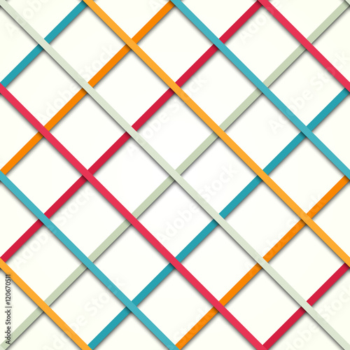 Abstract colored seamless geometric paper strip pattern