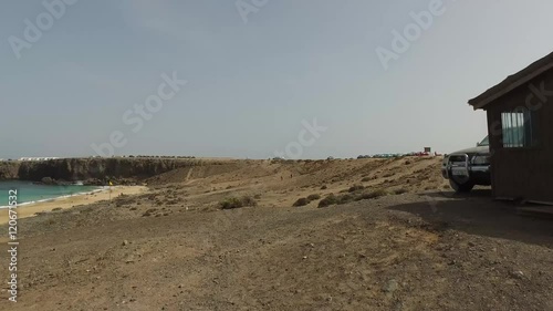 Spiaggia di El Cotillo, Fuerteventura, Isole Canarie, Spagna Agosto 29, 2016: Panoramica della spiaggia di El Cotillo (Ultra High Definition, UltraHD, Ultra HD, UHD, 4K, 2160P, 3840x2160) photo