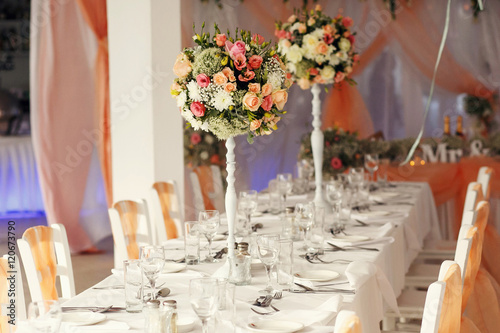 Stylish beautiful luxury wedding decor