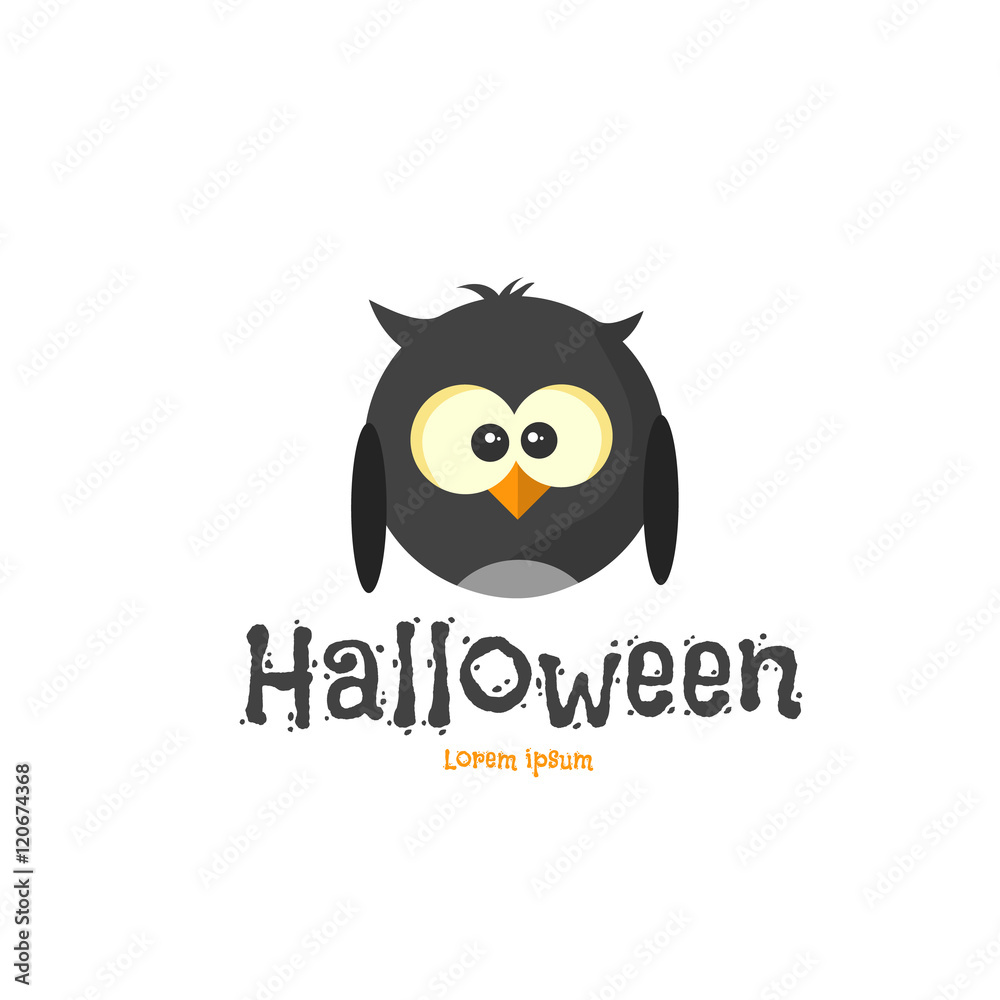 Naklejka Halloween character - owl. Vector illustration