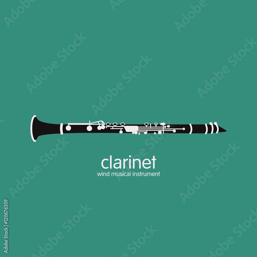 Print op canvas Vector illustration of a clarinet
