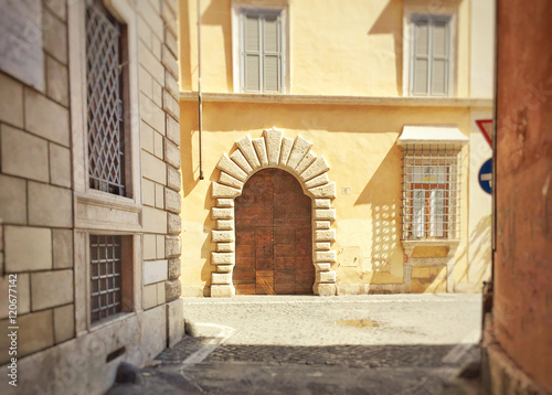 Elegant doorway of a roman building © rarrarorro