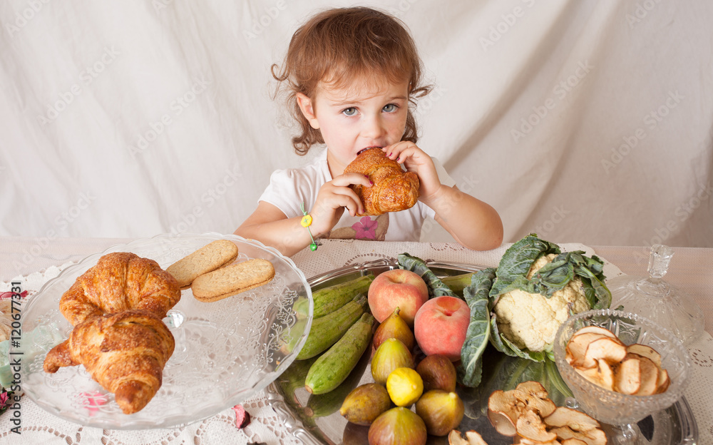 Healthy food for children,little girl eats. Healthy food for children,little girl eats.